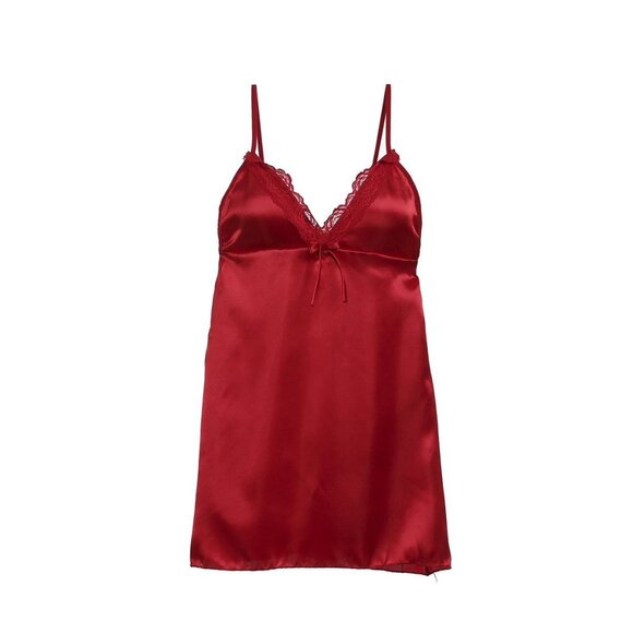 Red Satin Kimono Lingerie Set - Picture 6 of 11